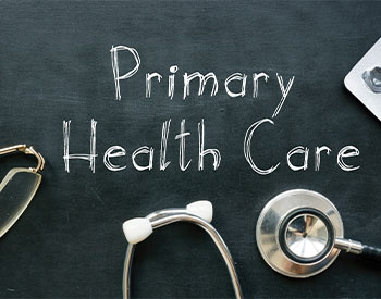 Primary health care is shown on the photo using the text